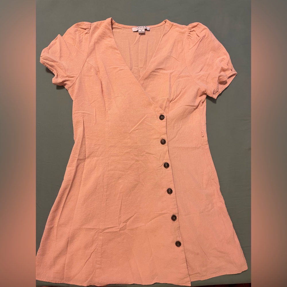 Favlux Fashion doble breasted mini pink dress.